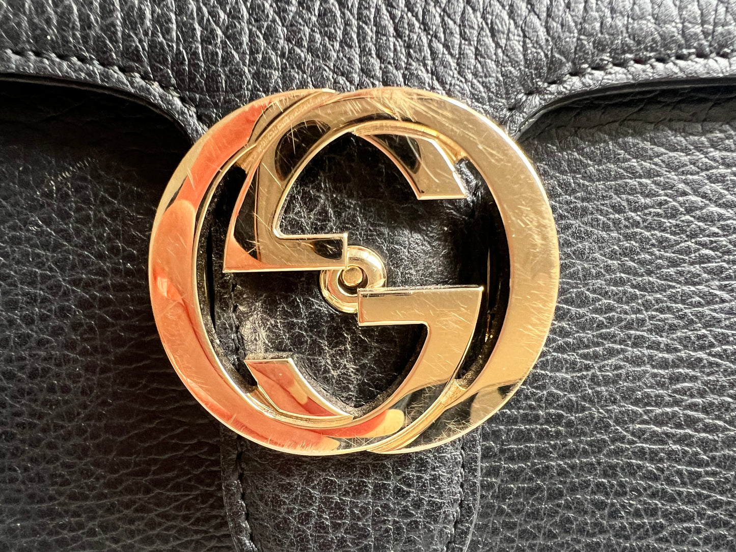 Gucci Interlocking GG Black Small Shoulder Bag