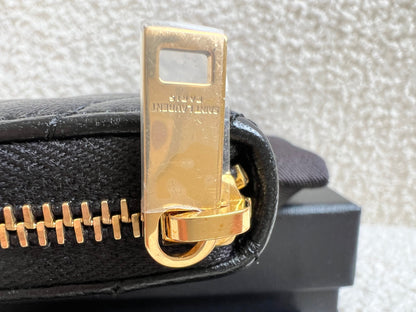 Yves Saint Laurent Black Lambskin Cassandre Small Zip Wallet (RRP £400)