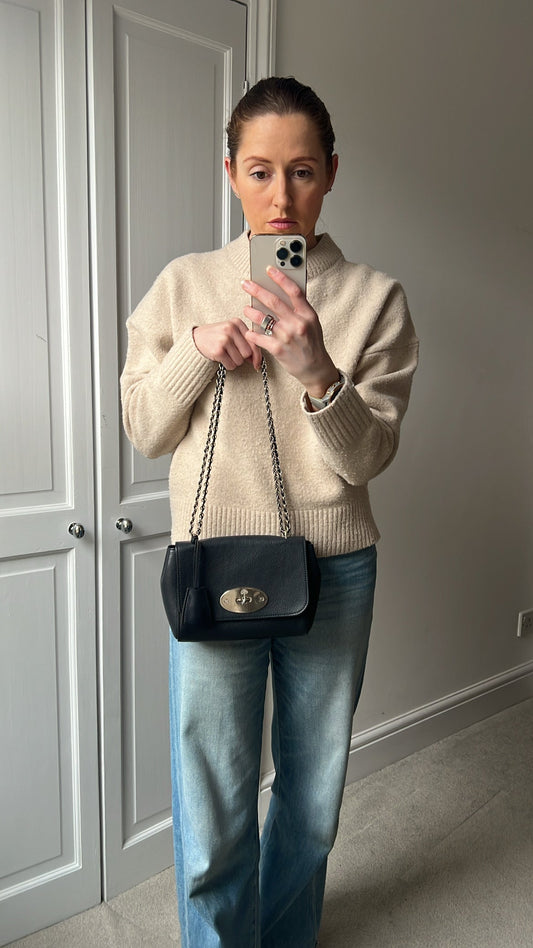 Mulberry Midnight Regular Lily with Silver Hardware (RRP £1095)