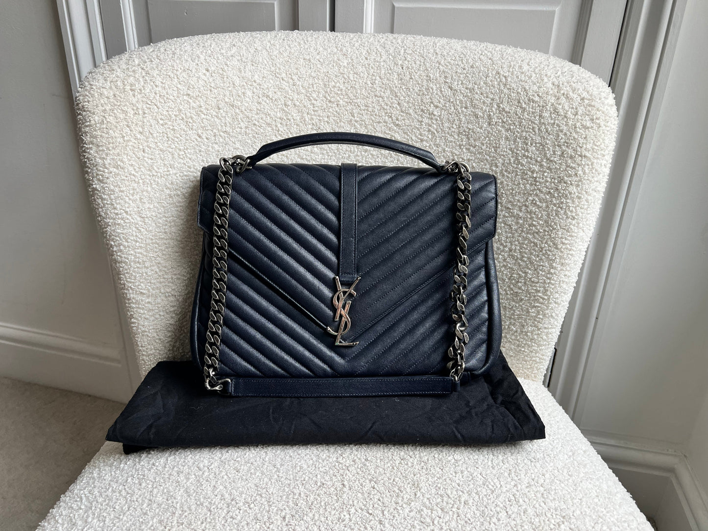 Yves Saint Laurent (YSL) Navy Large College (RRP £2,280)