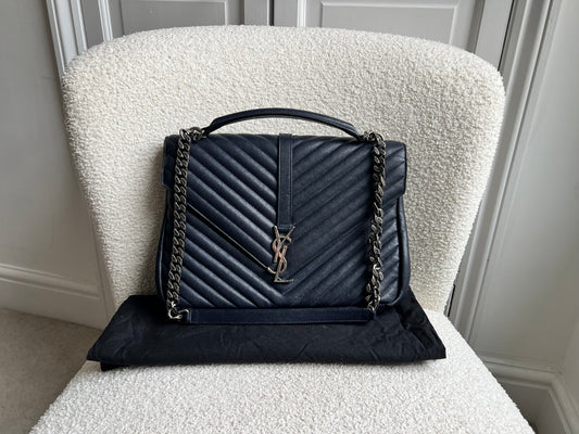 Yves Saint Laurent (YSL) Navy Large College (RRP £2,280)