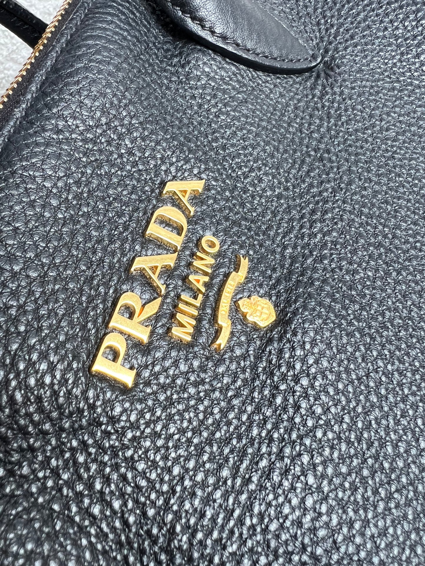 Prada Black Vitello Daino Shoulder Bag