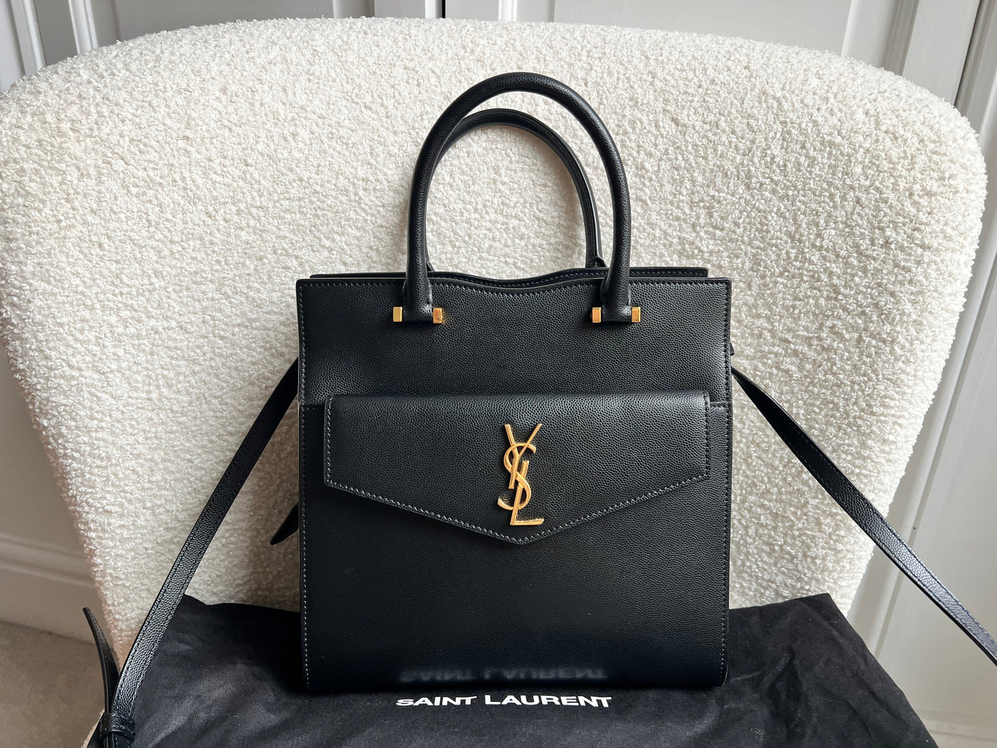 Yves Saint Laurent (YSL) Small Black Uptown Tote Shoulder Bag (RRP £1650)