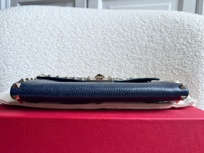 Valentino Garavani Navy Blue Rockstud Crossbody