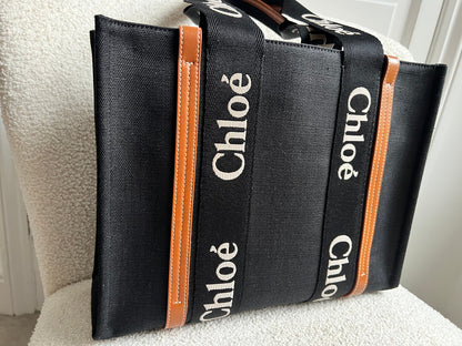 Chloe Medium Black Woody Tote Bag (RRP £990)