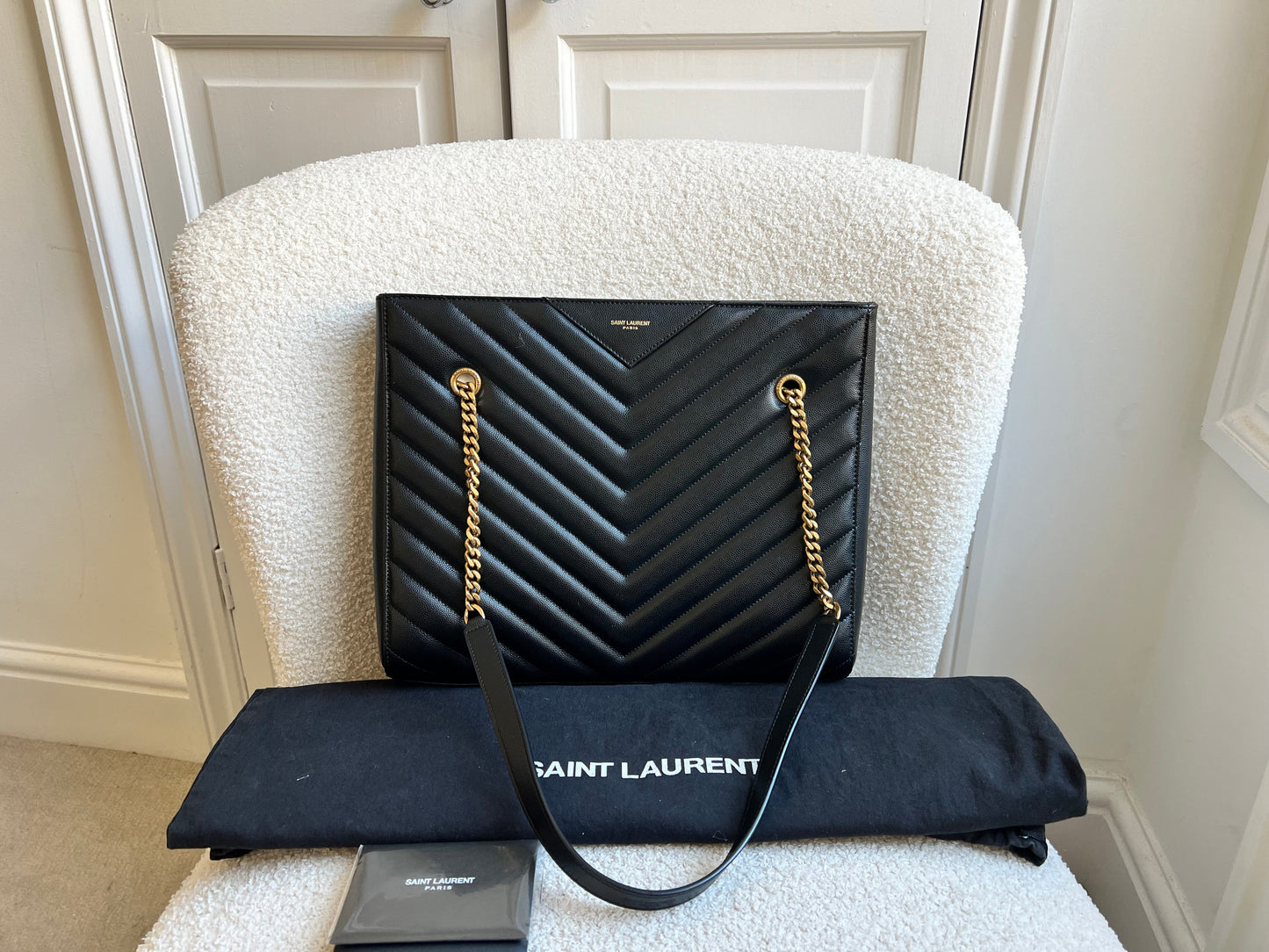 Yves Saint Laurent (YSL) Black Tribeca Shopper Tote