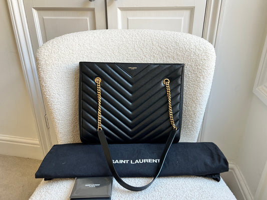Yves Saint Laurent (YSL) Black Tribeca Shopper Tote