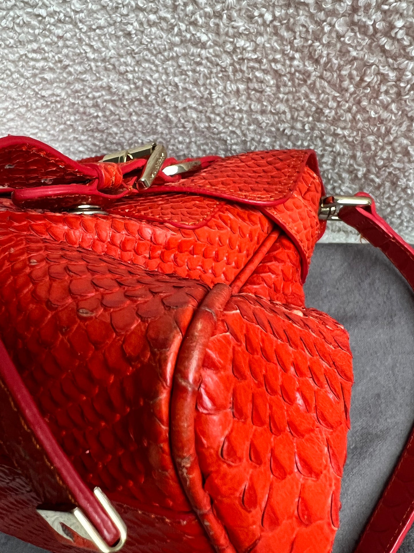 Mulberry Flame Red Silky Snake Print Regular Alexa (RRP £1100)