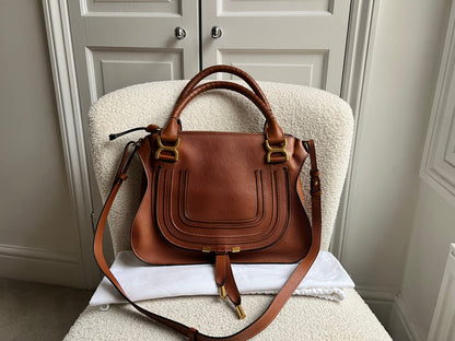 Chloe Medium Marcie Double Carry Bag in Tan (RRP £1890)