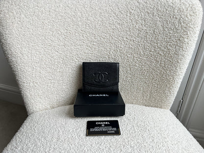 Chanel Black Caviar Timeless Small French Bifold Wallet