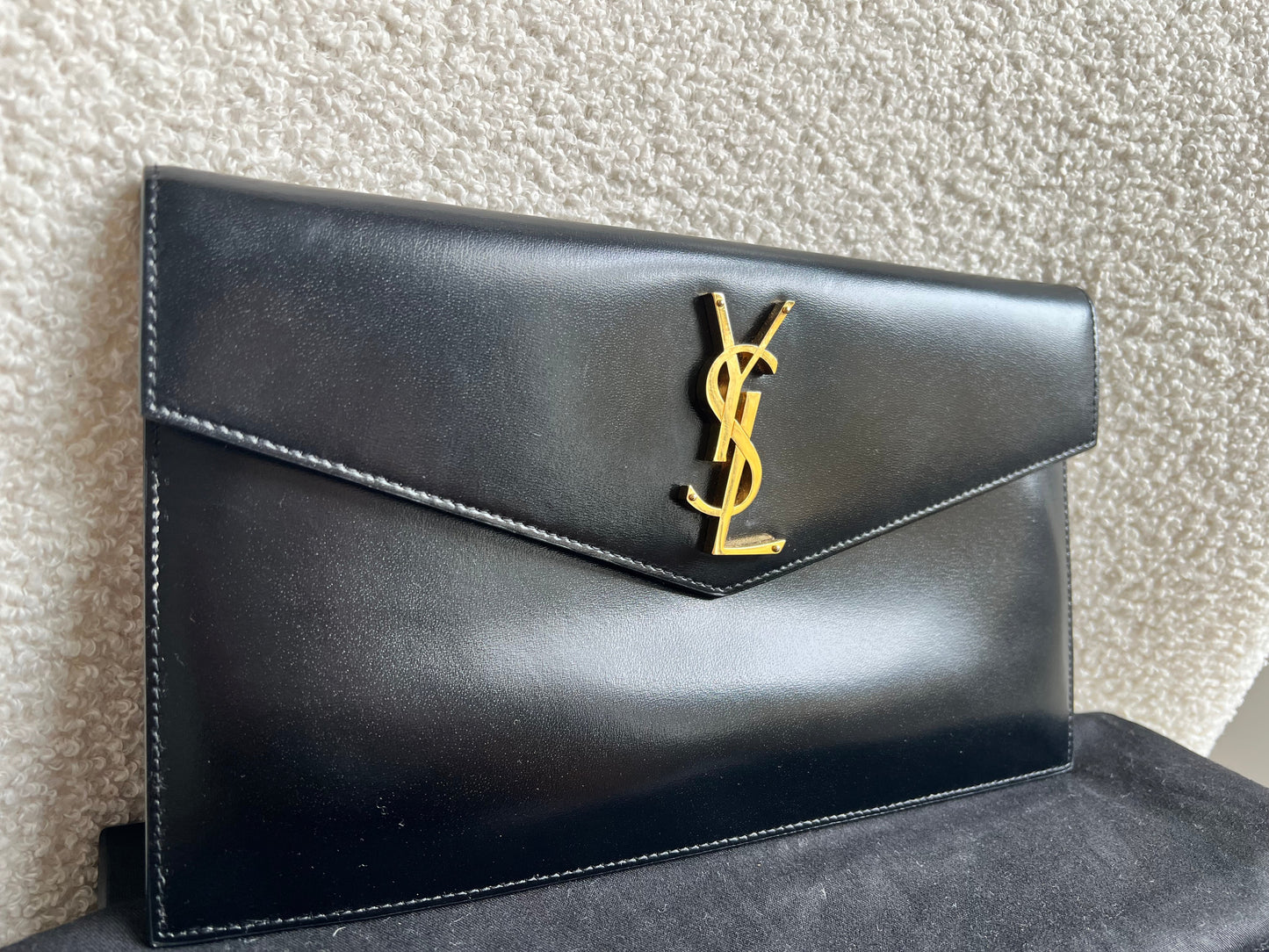 Yves Saint Laurent (YSL) Black Uptown Pouch Clutch (RRP £580)