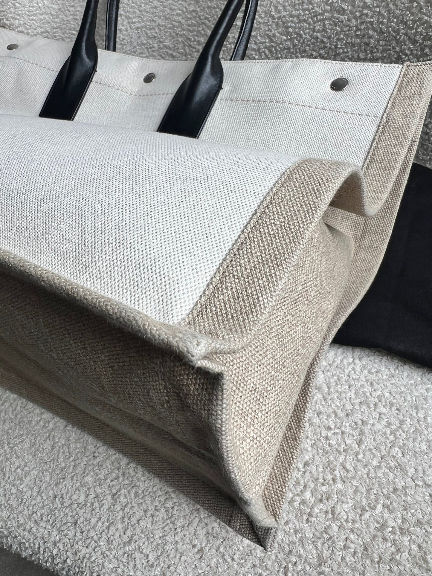 Yves Saint Laurent Large Rive Gauche in Canvas and Printed Leather (RRP £1440)