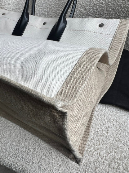 Yves Saint Laurent Large Rive Gauche in Canvas and Printed Leather (RRP £1440)