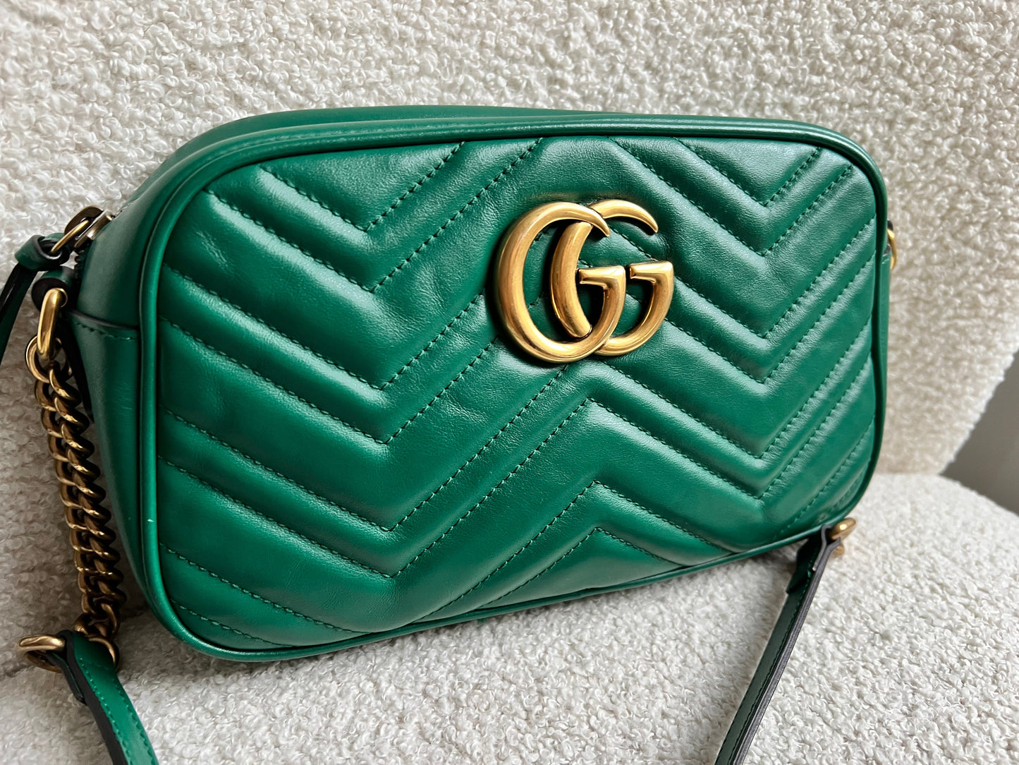Gucci GG Green Marmont Small Shoulder Bag (RRP £1440)