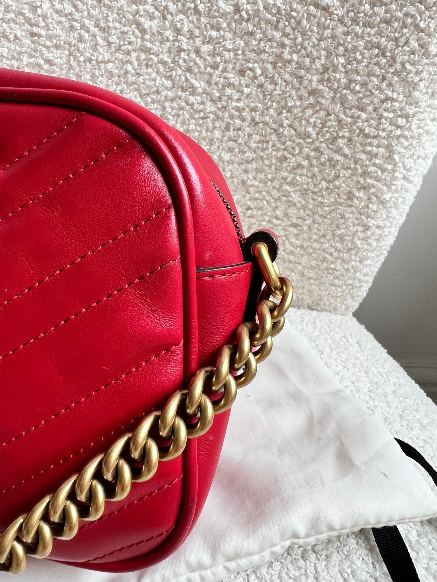 Gucci GG Red Marmont Small Shoulder Bag (RRP £1,440)