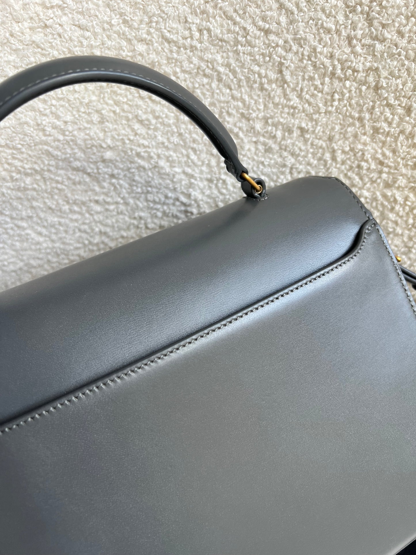 Saint Laurent YSL Cassandra Top Handle with Strap in Storm Grey Calfskin & Suede (RRP £2740)