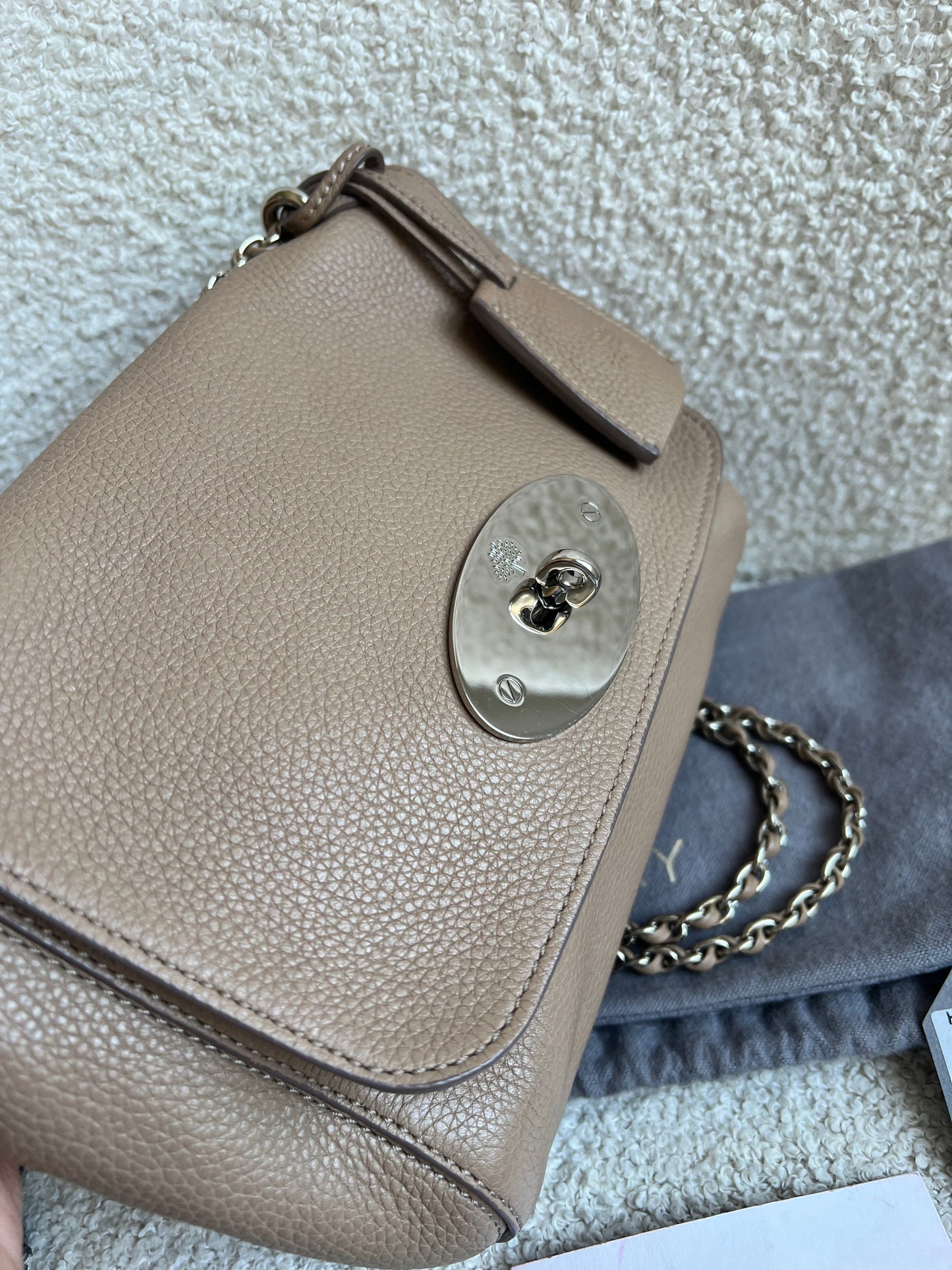 Mulberry Mushroom Grey Regular Lily with Silver Hardware (RRP £995)