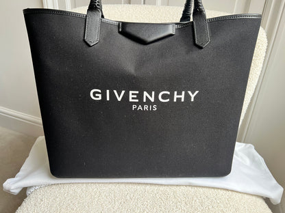 Givenchy Large Antigona Black Canvas Tote Bag