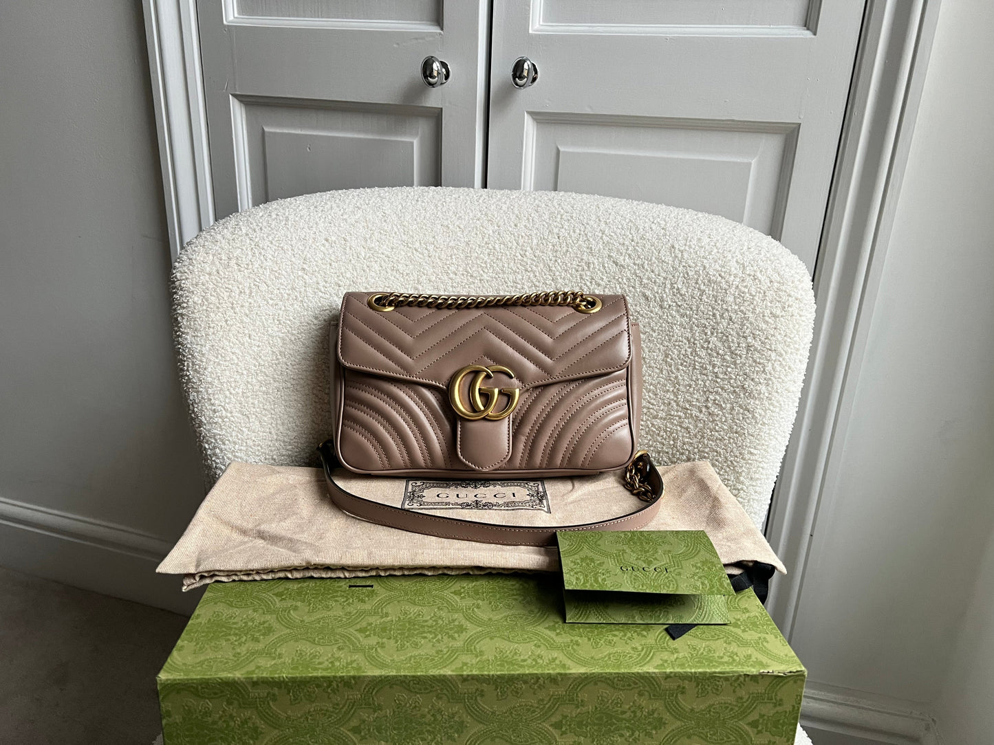 Gucci GG Dusty Pink Marmont Small Shoulder Bag (RRP £2070)