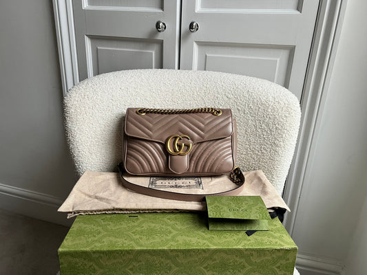 Gucci GG Dusty Pink Marmont Small Shoulder Bag (RRP £2070)