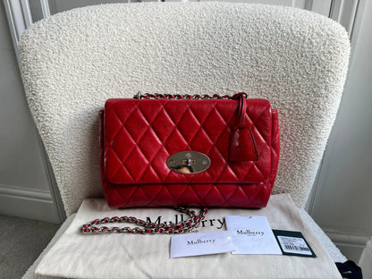 Mulberry Scarlet Red Quilted Medium Lily with Gold Hardware (RRP £1095)