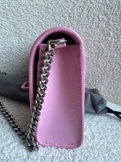 Balenciaga Pink Hourglass Wallet on Chain (RRP £1190)