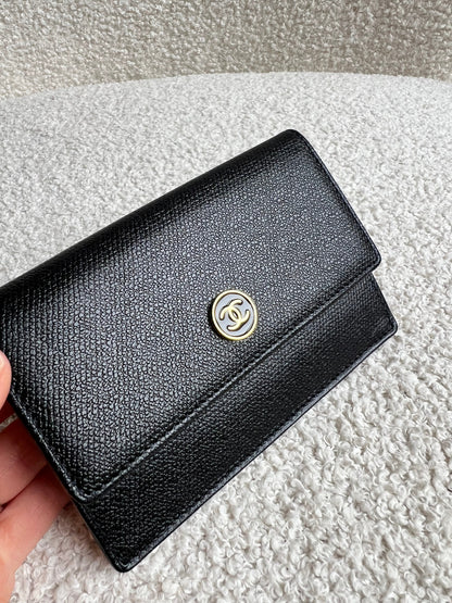 Chanel Black Coco Button Keyring Pouch