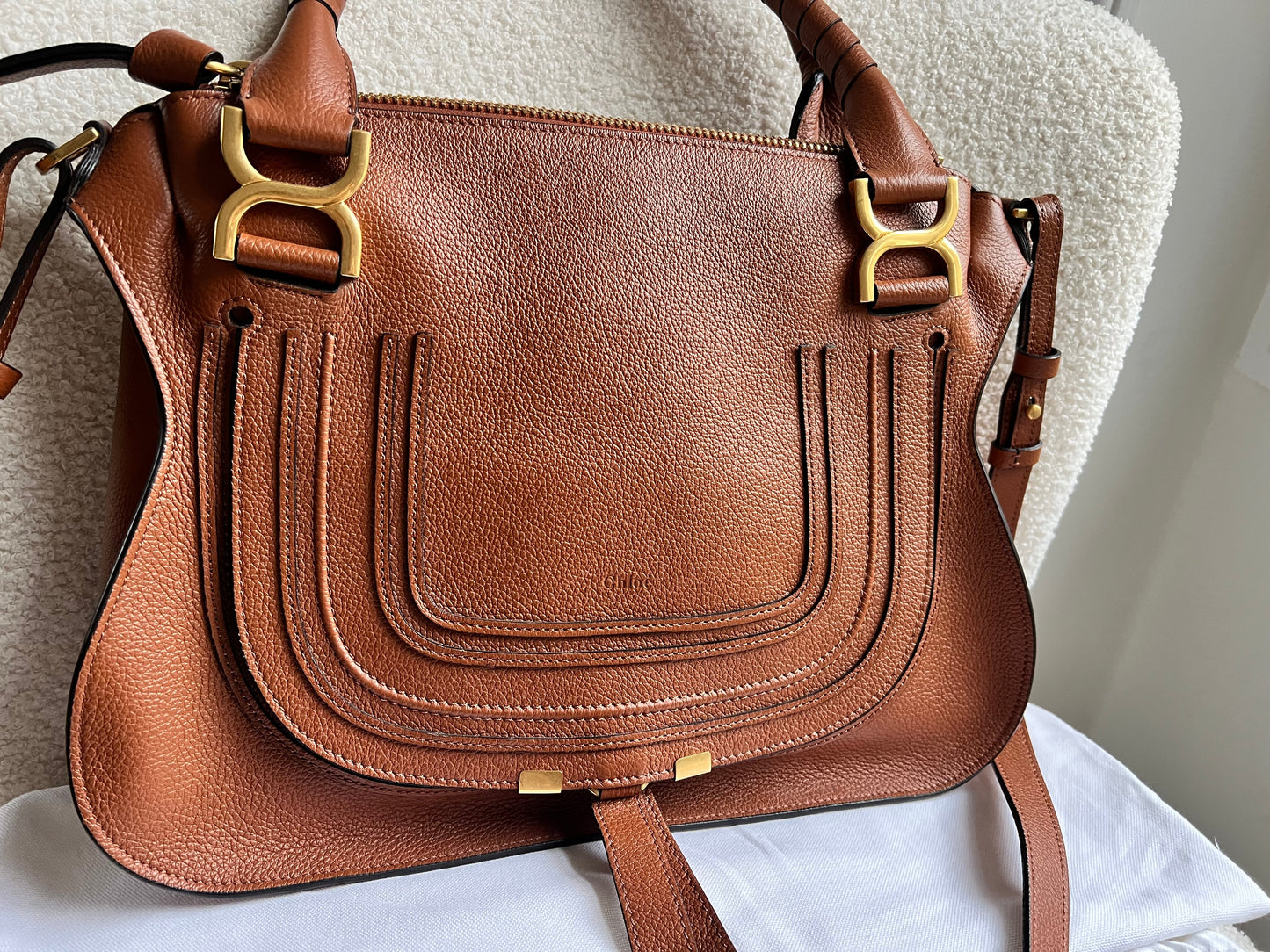 Chloe Medium Marcie Double Carry Bag in Tan (RRP £1890)