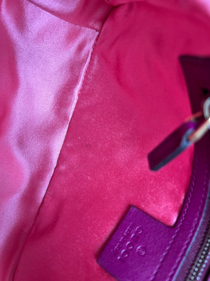 Gucci GG Fuchsia Velvet Marmont Small Shoulder Bag (RRP £1490)