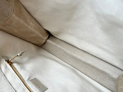 Yves Saint Laurent Large Rive Gauche in Canvas and Printed Leather (RRP £1440)