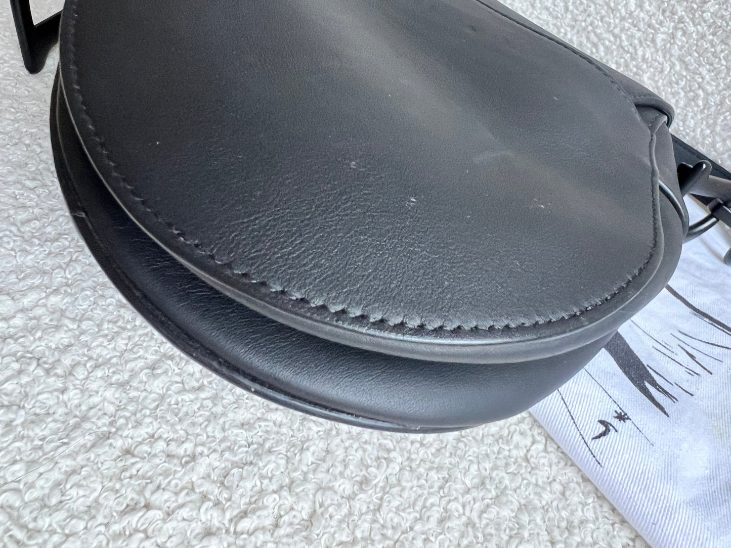 Christian Dior Black Ultra Matte Saddle Bag with Strap