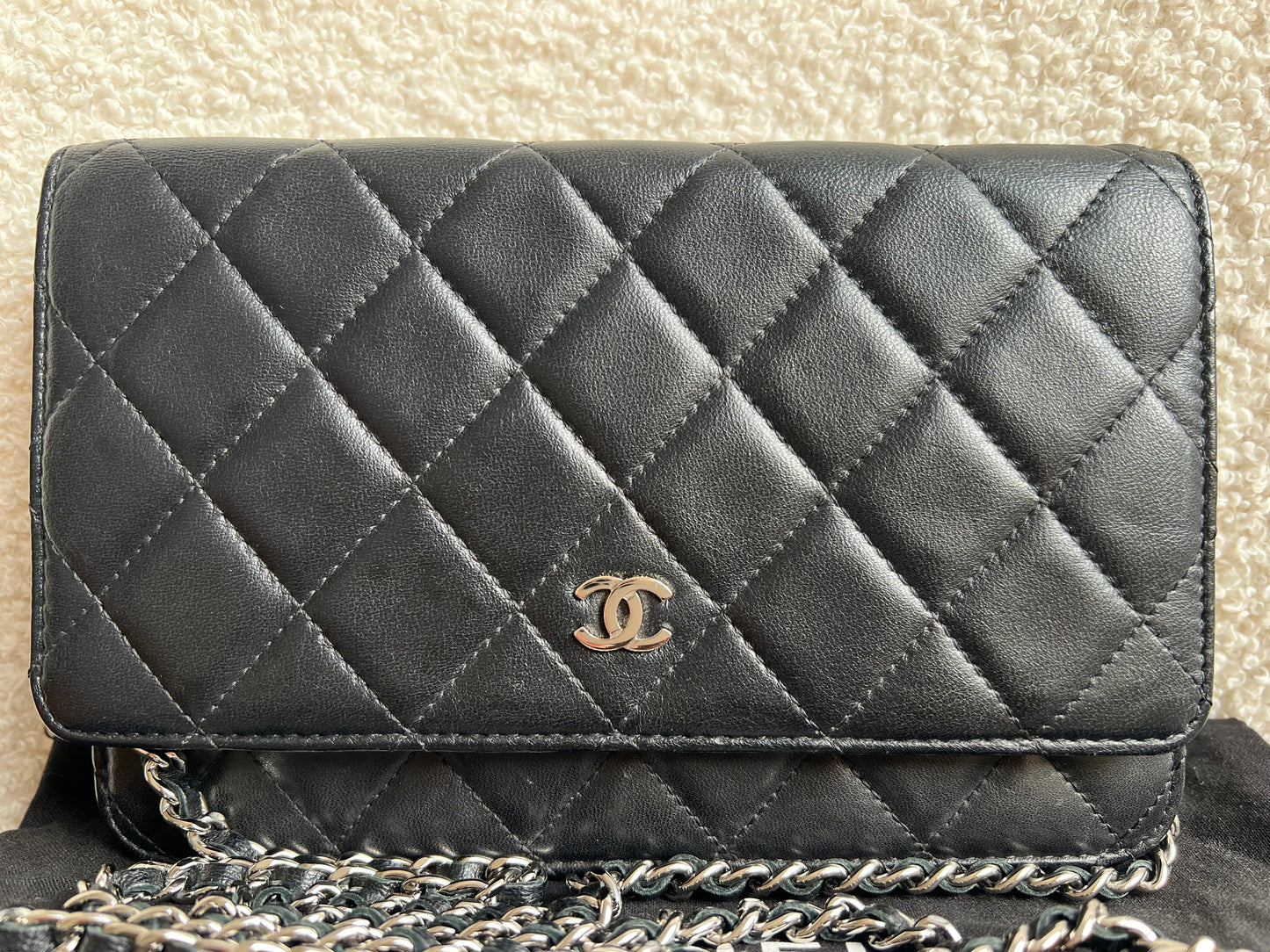 Chanel Wallet on Chain in Black Lambskin Silver Hardware (RRP £2,930)