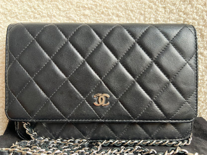 Chanel Wallet on Chain in Black Lambskin Silver Hardware (RRP £2,930)