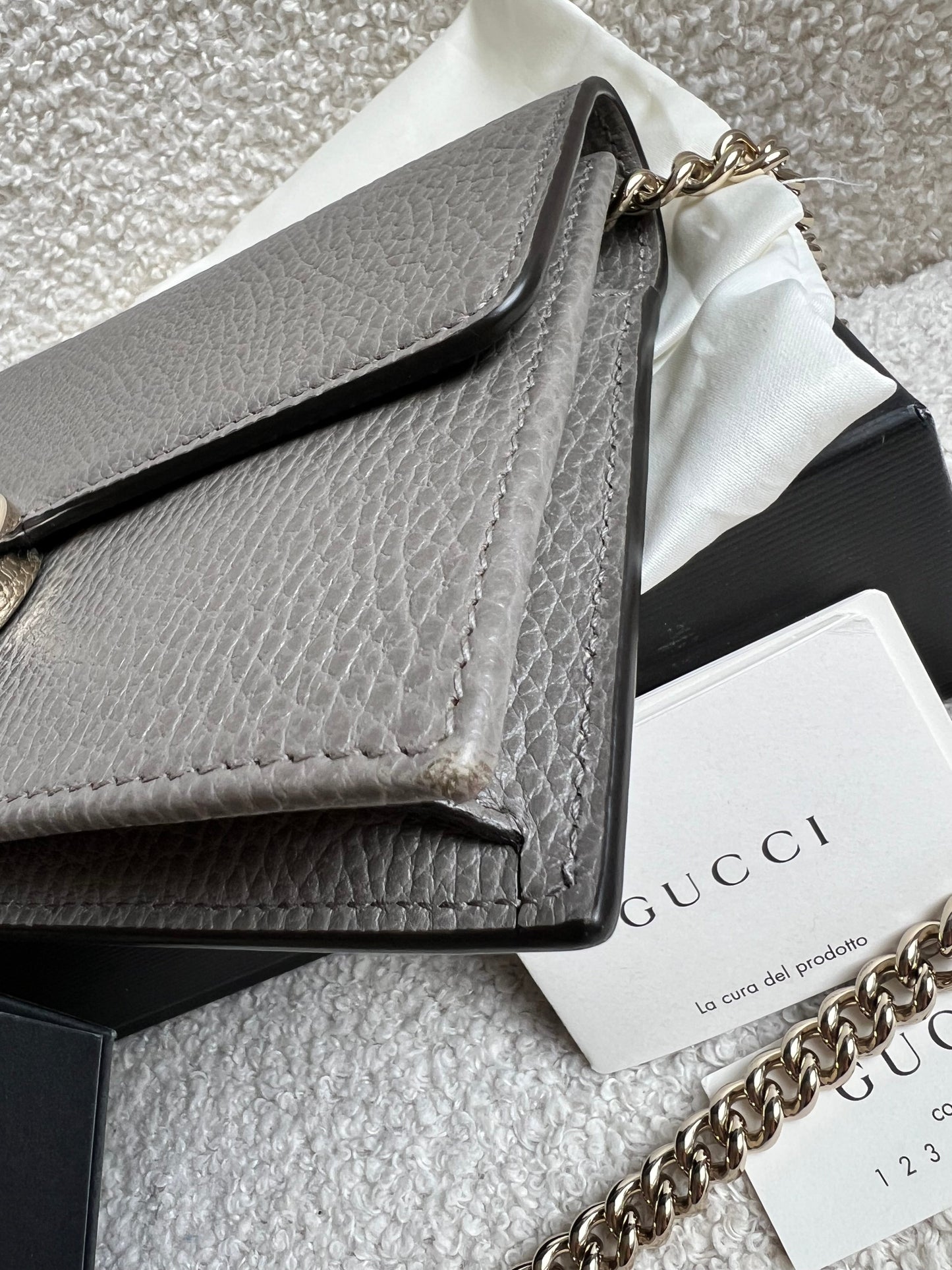 Gucci Dollar Grey Interlocking Chain Wallet
