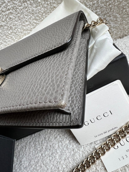 Gucci Dollar Grey Interlocking Chain Wallet