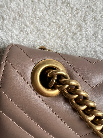 Gucci GG Dusty Pink Marmont Small Shoulder Bag (RRP £2070)