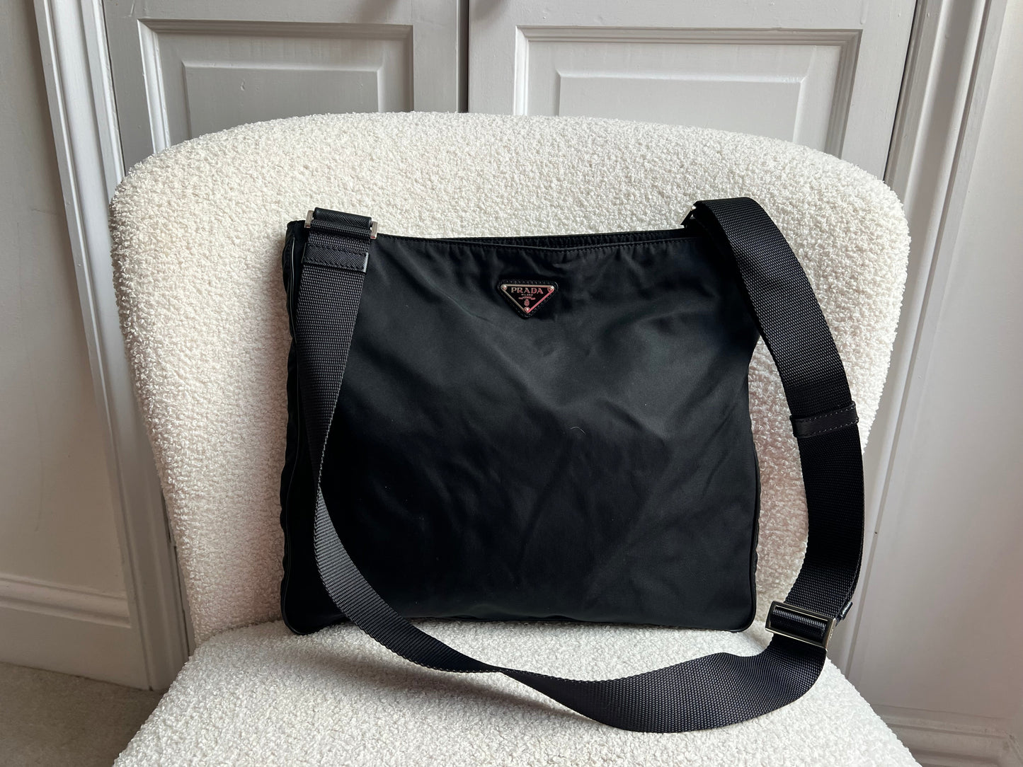 Prada Tessuto Nylon Black Messenger Bag