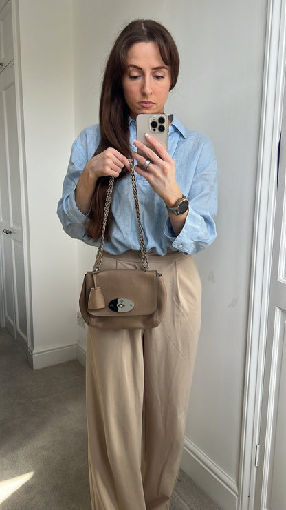 Mulberry Mushroom Grey Regular Lily with Silver Hardware (RRP £995)