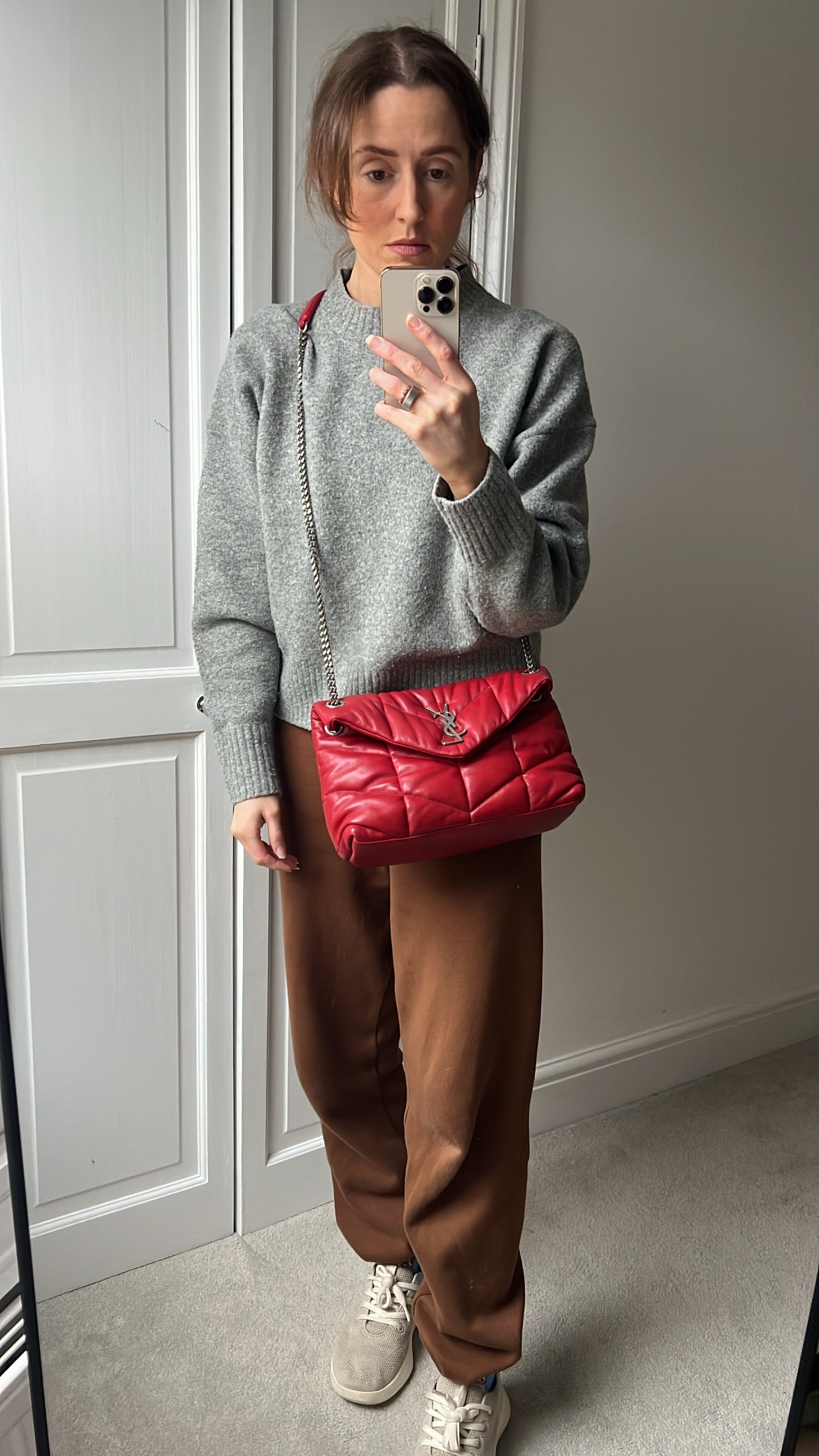Yves Saint Laurent (YSL) Small Puffer in Red Quilted Lambskin (RRP £2,415)