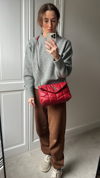 Yves Saint Laurent (YSL) Small Puffer in Red Quilted Lambskin (RRP £2,415)