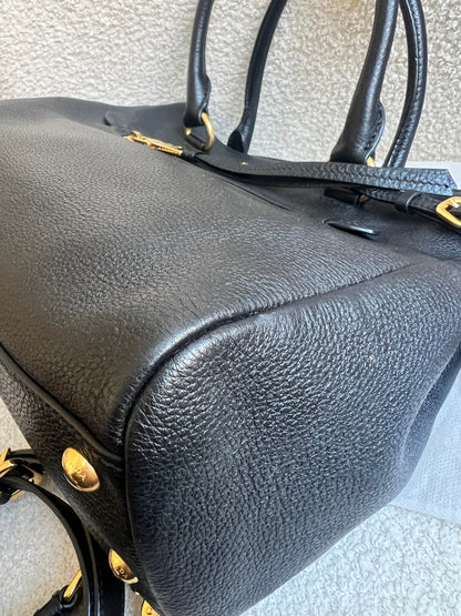 Prada Black Vitello Daino Tote