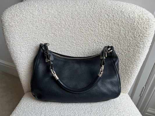 Prada Belted Zip Shoulder Bag Vitello Daino