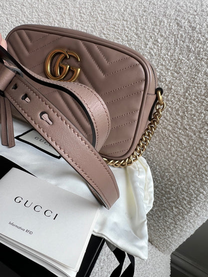 Gucci GG Marmont Dusty Pink Small Shoulder Bag (RRP £1440)
