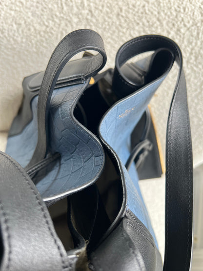 Mulberry Pale Navy Matte Croc, Silky Calf and Suede Millie Tote (£1,095)