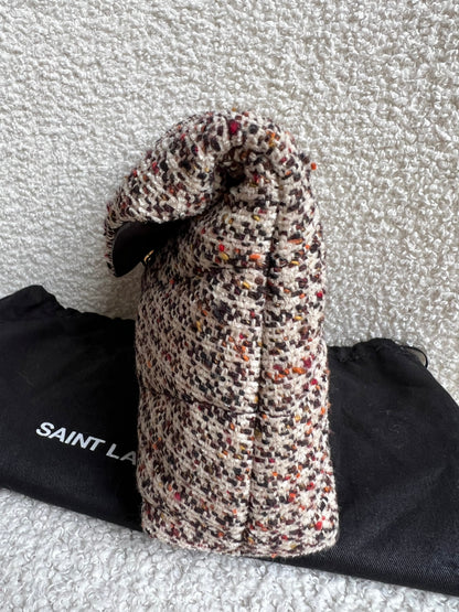 Yves Saint Laurent (YSL) Puffer Clutch Pouch in Tweed (RRP £710)