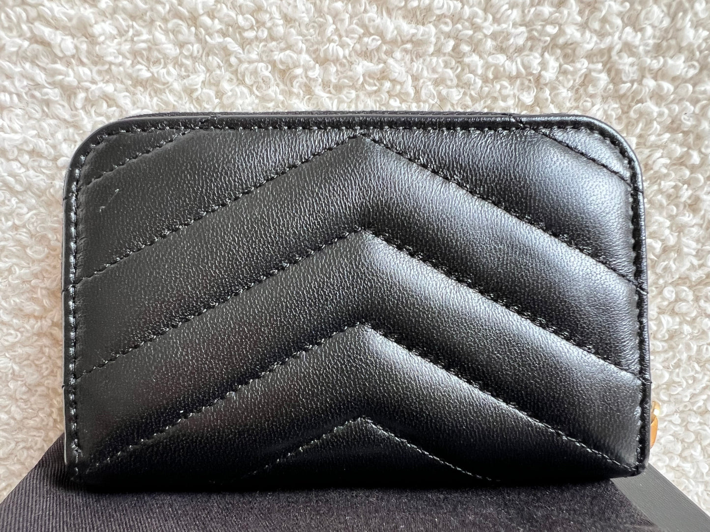 Yves Saint Laurent Black Lambskin Cassandre Small Zip Wallet (RRP £400)