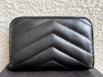 Yves Saint Laurent Black Lambskin Cassandre Small Zip Wallet (RRP £400)