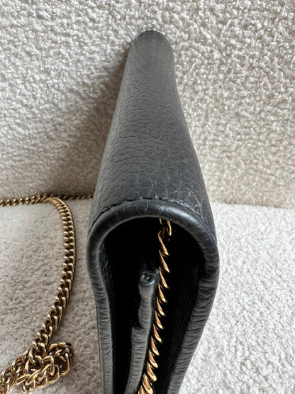 Gucci Black GG Marmont Chain Wallet (RRP £790)