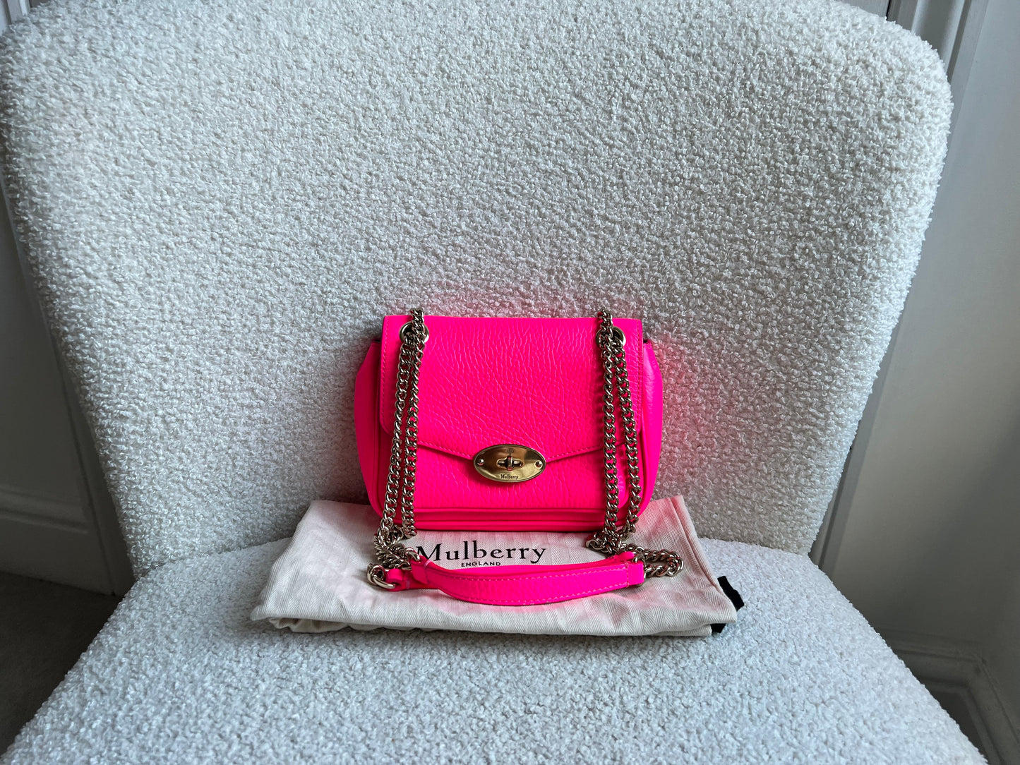 Mulberry Neon Pink Mini Darley Shoulder Bag (RRP £725)