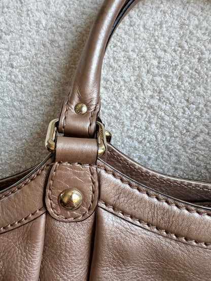 Gucci Winter Rose Leather Medium Sukey Tote Bag